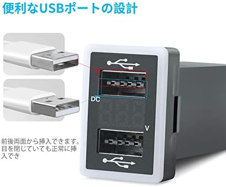 MICTUNING Обновен Dual USB порт 6.4 A QC3.0-Бързо зарядно устройство със сини led цифров Вольтметром Замяна за Toyota, Съвместим с мобилен телефон iPad PDA, Лаптоп, GPS (с Размера на повърх