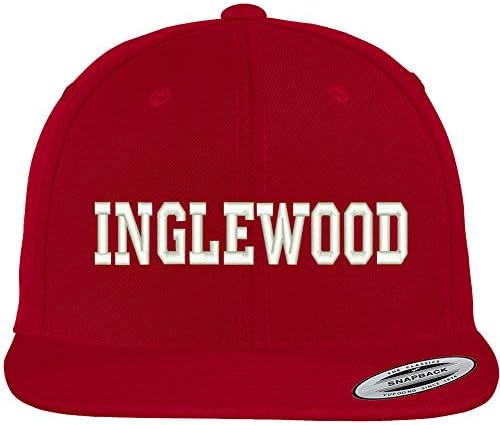 Моден Магазин за дрехи Inglewood Collegiate Бродирана Шрифт Плосък Сметка Регулируема бейзболна шапка възстановяване на предишното положение