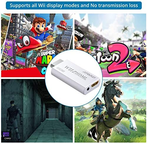 Конвертор Wii, HDMI 1080P за устройство Full HD, адаптер Wii, HDMI с аудиоразъемом 3,5 мм изход HDMI, който е съвместим с Wii на