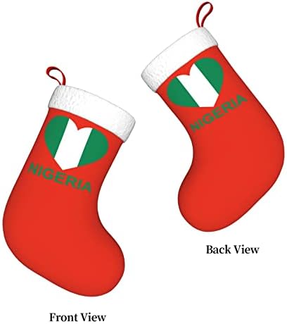 QG ZZX Любов Нигерия Коледен Отглеждане на Коледни Чорапи, Камина Окачен на Стелката 18 Инча(А) А) Празнична Украса