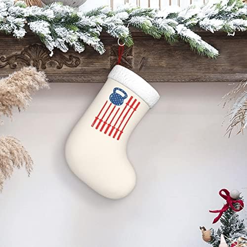 QG ZZX Гиря Барабани Флаг на САЩ Коледен Отглеждане на Коледни Чорапи, Окачен Чорап За Камина 18 Инча Празнична Украса