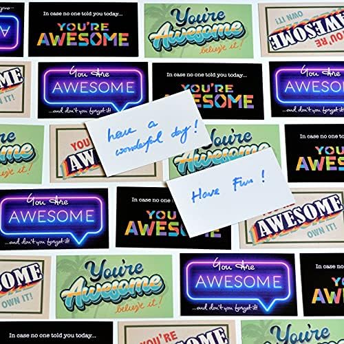Картички Youngever 300 Pack You Are Awesome, 4 Картички с уникален, Вдъхновяващ дизайн, Промоционални поздравителни Картички