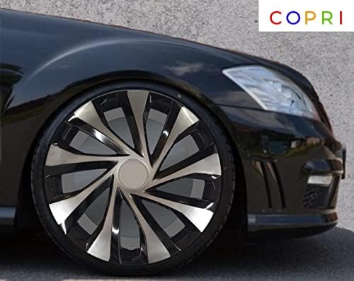Комплект Copri от 4 Джанти накладки 14 инча, Сребристо-Черен, Капачка на Главината, Защелкивающийся За BMW
