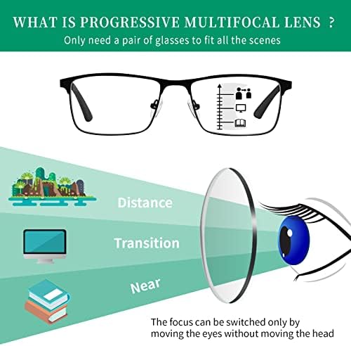 DEVYES Прогресивно Многофокусные Очила за Четене, Блокиране на Синята Светлина, за Жени, Мъже, Метални Мултифокална Очила за Четене