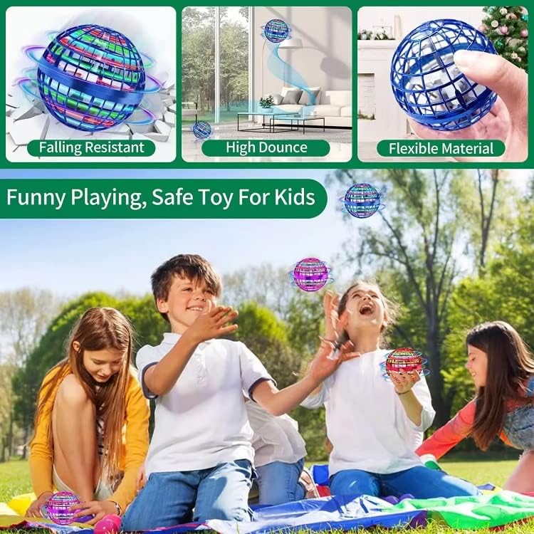 Професионален топка-Бумеранг Играчка Космически Глобус Вграден RGB Лампа, Въртяща се на 360 ° Топка-Дрон Градинска Играчка за Деца и Възрастни,