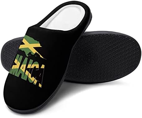 Мъжки Памучни Чехли с изображение на знамето на Ямайка и 3D-Принтом, Топла Домашна Обувки на Неподвижни Гумена подметка