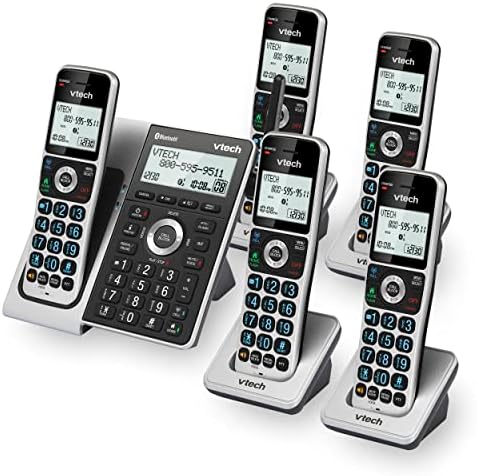 Безжичен домашен телефон VTech VS306-5 DECT 6.0 с 5 тръби, Bluetooth, телефонен секретар, интелектуален блокировщиком повикване, съобщение