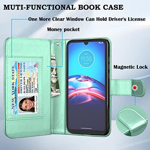 Калъф за Мото E 2020, една Чанта-портфейл за Motorola E 2020 г., от изкуствена кожа Takfox с панти капак за кредитни карти [9 слотове