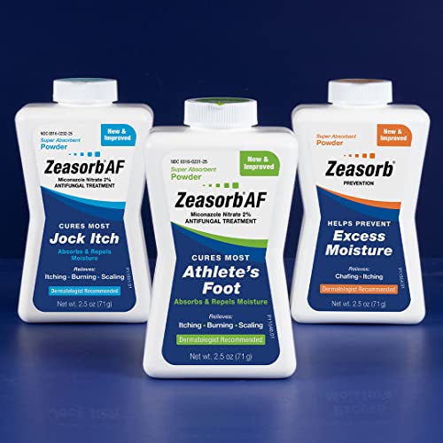 Zeasorb Prevention, Суперпоглощающая прах от излишната влага, за да се предотврати решетка и сърбеж, 2,5 грама (опаковка от 2