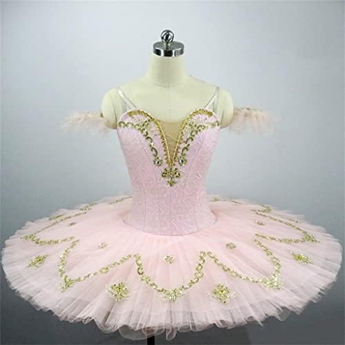 PDGJG Класически Балет костюм за възрастни, блинный балетен костюм за момичета, Розово професионални ястие (Цвят: цвят на изображението, размер: XS код)