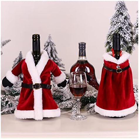 Коледна украса PIFUDE, Коледен Комплект бутилки вино, Дом на Дядо коледа, Капачка за бутилка Вино, Подарък титуляр във формата на Снежен човек, Коледна декорация (Цвят: