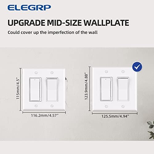 Декоративни стенни панели ELEGRP от 2-те групи, средни по размер 4,88 H x 4,94 L, Небьющаяся Термопластичная Предна панел за прекъсвач на контакта Декоратор, от списъка на UL (5