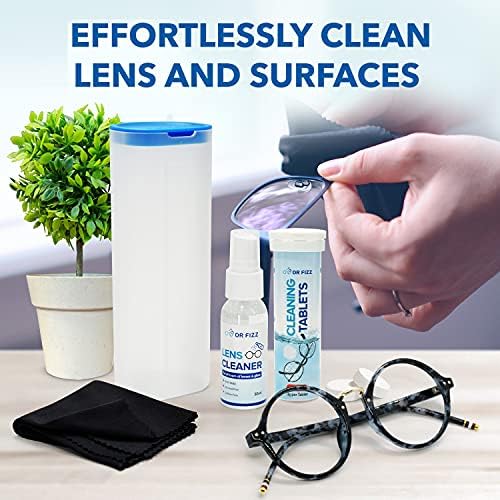 Комплект за почистване на очила DR FIZZ - Комплект за почистване на лещи на очила за очите | Спрей за почистване на стъкло обем