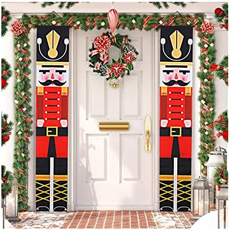 Коледна украса PIFUDE, за Украса на Коледното врати, Весела Коледна украса, Домашни Висящи Коледна украса, подарък за Нова година (Цвят: бял, размер: 30x180 см)