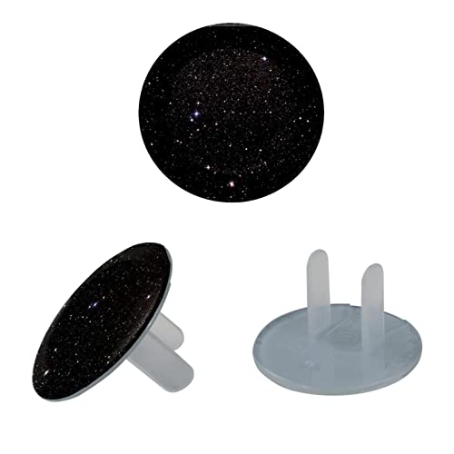 Черни капачки за контакти Galaxy Stars 12 бр. - Защитни капачки за контакти, за деца – Здрави и устойчиви – Лесно да защитават вашите