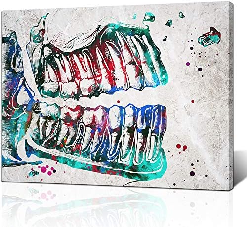 LoveHouse Стоматологични Стенни Артистични Щампи на Цветни Зъб Платно Картина Медицинска Картина на Клиниката Анатомия на Зъбите Акварел Принт