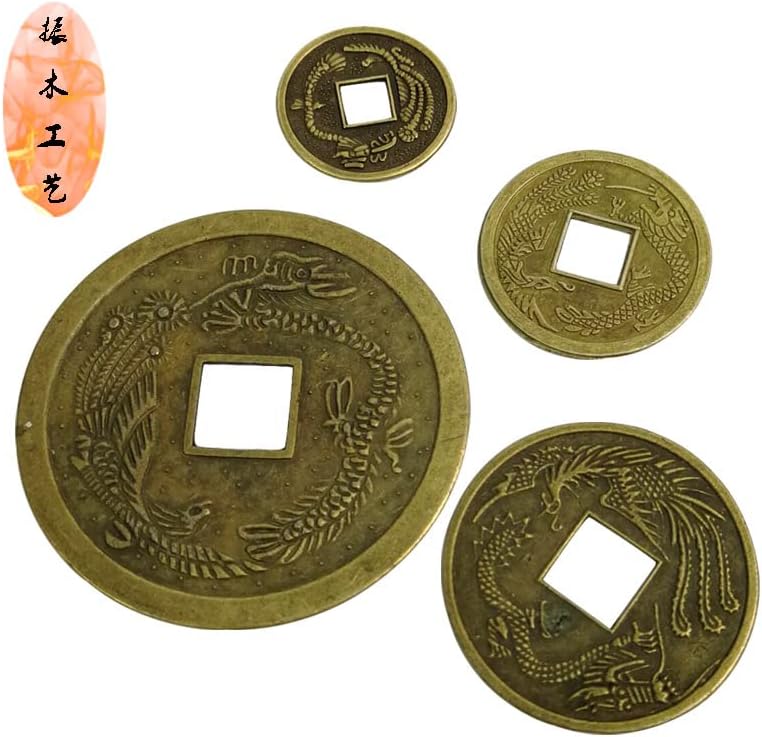 QianKao 金属工艺品 2.5 cm招财进宝合金铜钱龙凤铜钱仿古(2.5 cm)