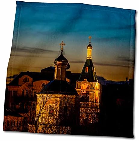 3дроз освещал сияйна старата църква в края на зимния залез слънце. Стилизирана снимка - кърпи (twl-272362-3)
