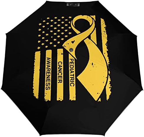 Детски Флаг Осведомеността за рака, 3 Gatefold Пътен Чадър, Анти-UV, Ветроупорен Чадъри, Модерен Автоматичен Чадър на Открито