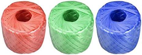 Полиестер найлон въже Rebower [за опаковане в домакински комплект със собствените си ръце]-200 м / 656 метра / 3 руло Пластмаса, червено,
