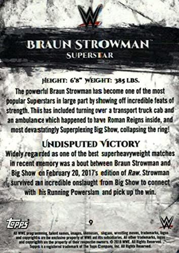 2018 Topps WWE Undisputed 9 Търговска картичка Braun Strowman за борба
