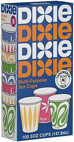 Чаши за топли напитки Dixie to Go, 12 мл, брой 132 бр., Различни дизайни (6 опаковки в 22 еднократна употреба хартиени чаша кафе)