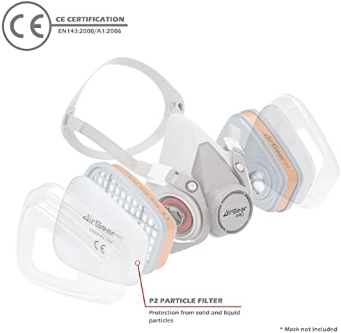 Филтри AirGearPro C-500 за многократна употреба Дихателна маска | Противопылевые Респираторни филтри Са идеални за боядисване, Дърводелски, Строителни, Шлифоване, пръска?