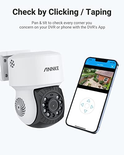 ANNKE 2 pack 1080P 2MP AHD Куполна жичен PT-помещение за домашно видеонаблюдение с канче на 350 ° и наклон 90 °, IR за нощно виждане