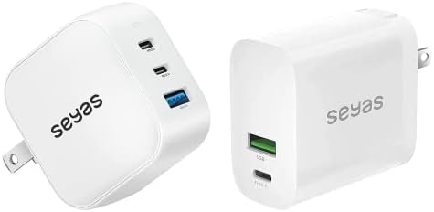 Зарядно USB устройство C, за Бързо Зарядно устройство Seyas 66W GaN, Стенно зарядно устройство с мощност 30 W, Съвместимо с iPhone/ iPad/Airpods/ Pixel/ Galaxy/Switch и други, Бял