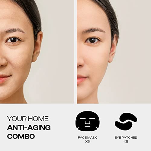 BT Комбинирана колаген маска против стареене за лице Better Together Skincare и лепенка за око - 5 опаковки - хидратация, работят