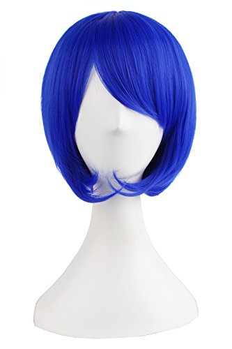 MapofBeauty женски кратък права перука-боб за cosplay (тъмно синьо)