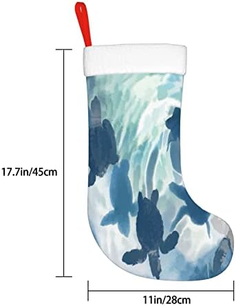 Коледни чорапи Augenstern Морски костенурки в Синьо на Двустранните Каминных Висящи Чорапи