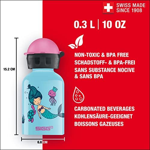 SIGG - Детска бутилка за вода - Воден свят - Запечатани - Лесно - Без бисфенол А - Алуминий - 10 грама