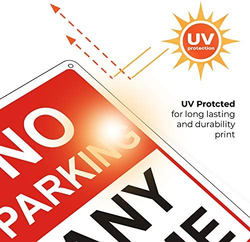 Знак за паркиране на забранени, паркинг забранени по всяко време - 2 опаковки - Метален Алуминий, без ръжда | Предварително пробити дупки и
