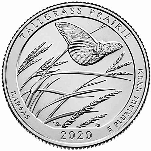 Национален парк на САЩ 2020 55-аз П Версия на възпоменателни монети от колекцията coinCoin high Grass Grassland Park от колекцията