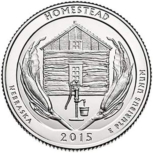 2015 P BU Homestead Национален парк Небраска NP Quarter Choice Необращенный монетен двор на САЩ