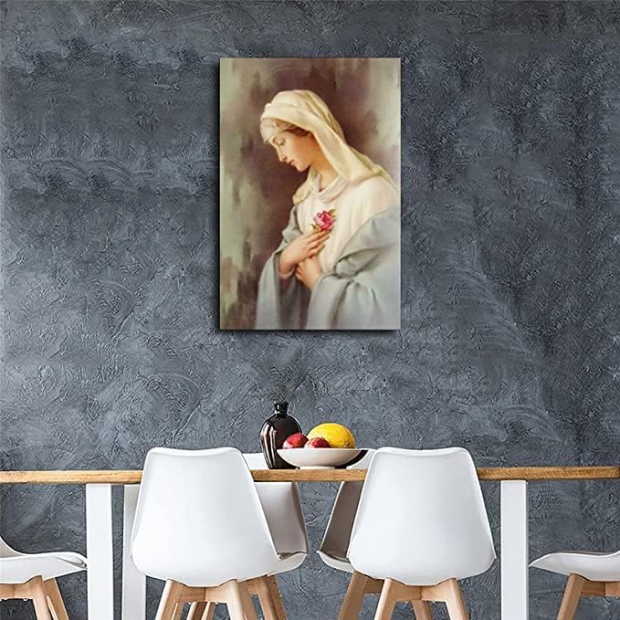 Плакати с Образа на Пресвета Дева Мария, Майка на Църквата, Живопис, Католически Платно, Стенно Художествено Оформяне Спални, Картини за