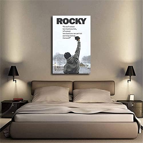 Роки Балбоа - Плакат с Вдъхновяващи Цитати, Печат върху платно, Стенно Изкуство, Модерен Клас, Кухня, Спалня, Естетичен Декор, Подаръци за Момчета, и Жени, Без рамка (20