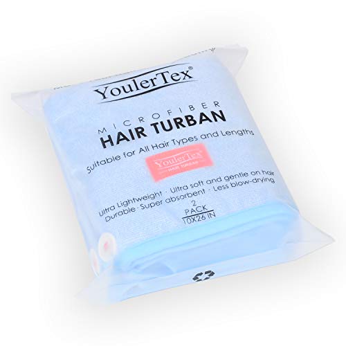 YoulerTex Кърпа за коса от Микрофибър, Обвивка за жени, 4 опаковки с размери 10 х 26 см, Супер Впитывающий Быстросохнущий