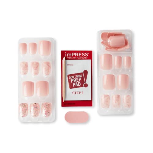 Маникюр, определени за режийни нокти KISS imPRESS Press-On, по-широка засаждане, 'Just a Dream', 30 режийни нокти, защитени от чипс и петна