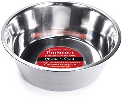 Proselect & Others - Марки могат да се различават Обемни купички за кучета от неръждаема стомана - Тежък огледално покритие, устойчиво