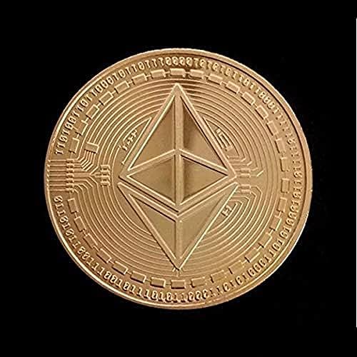 Ethereum Classic | Виртуална валута Криптовалюты | Позлатени Монети Challenge Art | Биткойн Възпоменателни Монети се Събират Занятие с Пластмасова кутия