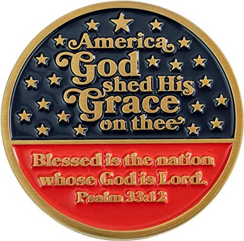 Монета Боже, Благослови Америка, Монета Предизвикателство Войници, С Патриотичен флага на сащ, Монета Една нация под Бог, Знак за независимост на САЩ, Християнски Р?