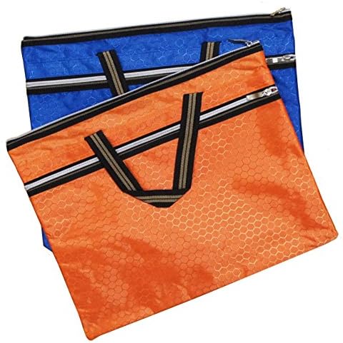 Необичаен модерен hexagonal модел А4, здрава водоустойчива чанта за файлове с цип / папка с дръжки - опаковка от 2 различни цвята