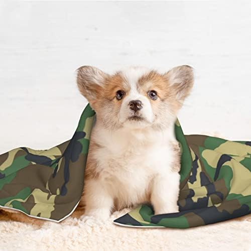 Зелени военни Камуфляжные Одеяла за по-големи кучета, Луксозен Мек Калъф за дивана за кучета, Моющееся Одеало за домашни любимци на диван,