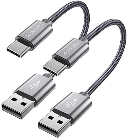 Къс USB кабел C (0,5 метра в комплект) Зарядно устройство, USB Type C, кабел за бързо зареждане в найлонов оплетке, Съвместим