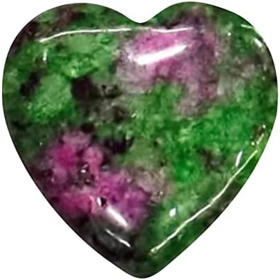 iOPQO Кристал във формата на Сърце, Натурален Скъпоценен Камък, Полиран Камък на Любовта, Розов Кварц, Аметист, Цветни Камъни за Градината (C, Един размер)