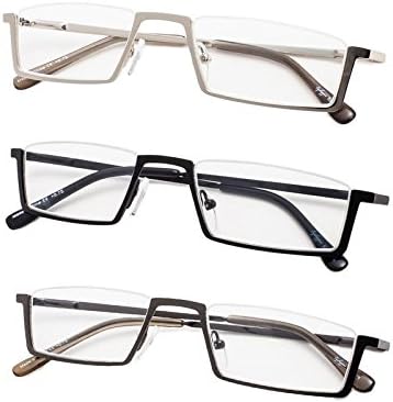 Очила за четене в полуободке Gr8Sight от 3 теми с кутия пролетта панти + 1,25