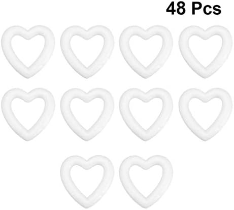 SEWACC Пръстен Сърце с Форма На Сърце Пенопластовый Венец 48шт 6 см Цветни Полистирен Рамка с Открито Сърце, Пръстени от Полистирол