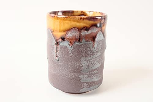 Mino фаянс Японска керамика Yunomi Chawan Tea Cup Кехлибар и червеникаво-кафяв на цвят произведено в Япония (внос от Япония) RSY031